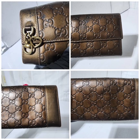 Authentic Gucci GG Signature Leather Wallet Brown - Picture 8 of 14